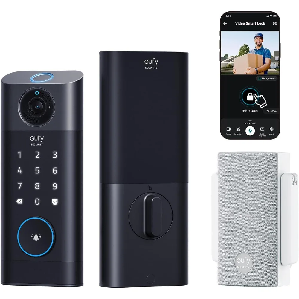 Video Smart Lock S330, 3-in-1 Camera+Doorbell+Fingerprint Keyless Entry Door Lock, Smart Wi-Fi Deadbolt for Front Door, App