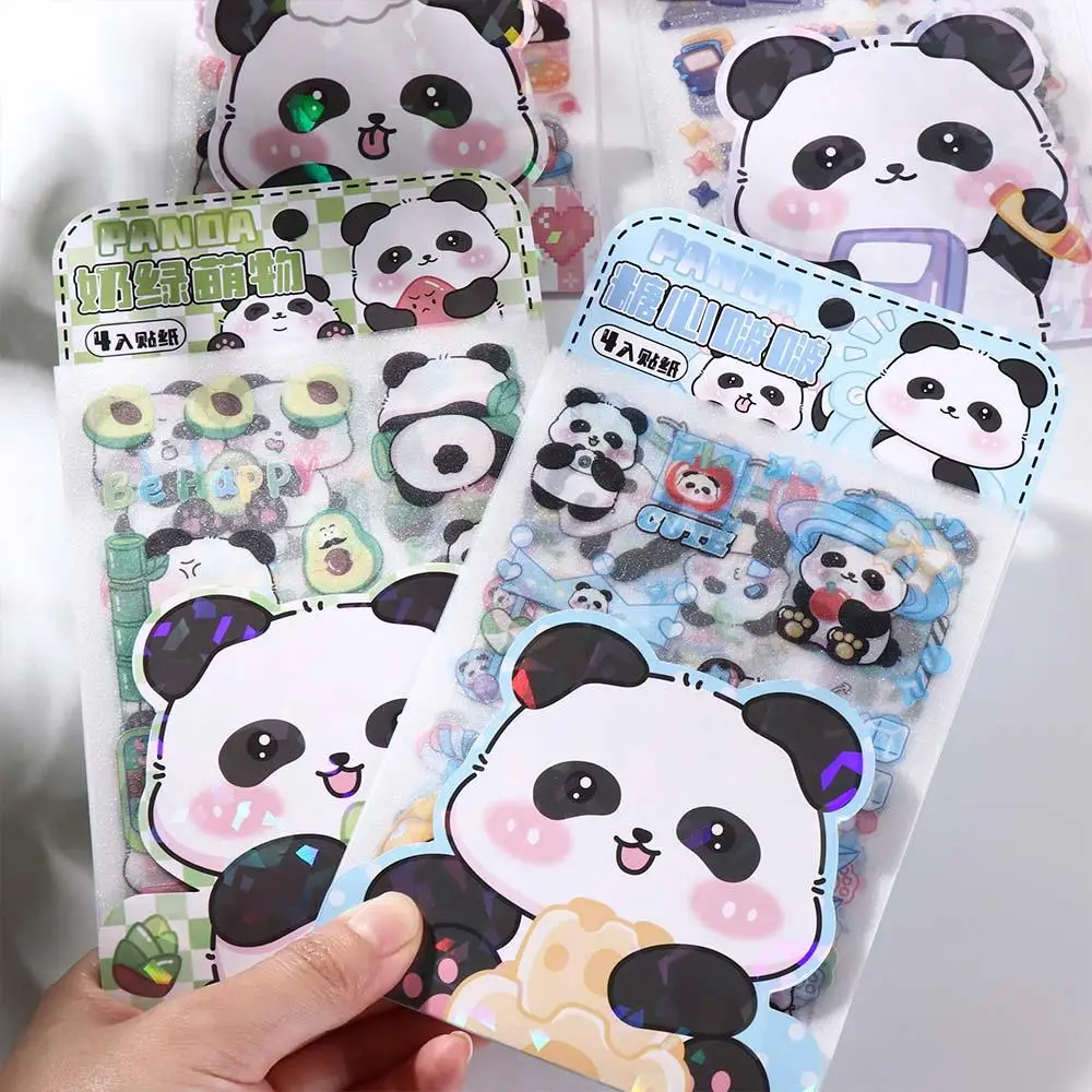 Cute Funny Kawaii Panda Stickers Paper DIY Cartoon Panda Stickers Creative Fashion Animal Decorative Stickers Toddlers