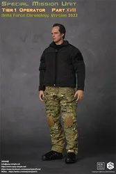 1/6 Easy&Simple ES 26064B US. Special Mission Unit Operation Soldier Black Coat Short Sleeves Waist Bag Toys Model For 12