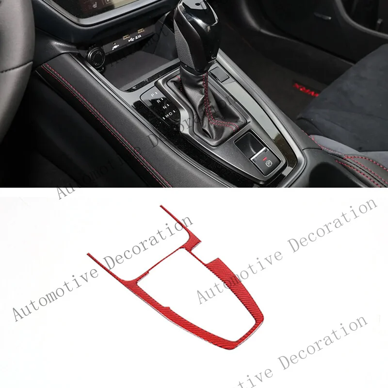 Z+ Red Carbon Fiber Center Gear Shift Panel Sticker For Subaru WRX VB AT 22-24