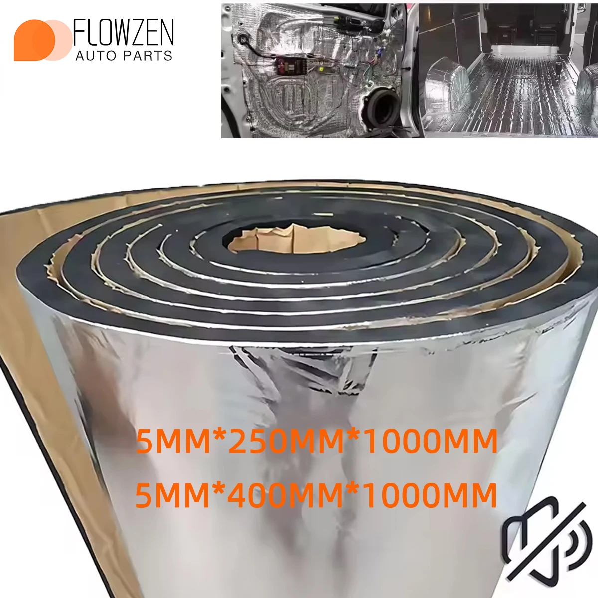 1M Car Heat and Sound Insulating Cotton Mats 5mm Aluminium Foil Door Bonnet Vibration Isolating Mats Noise Protection Mats