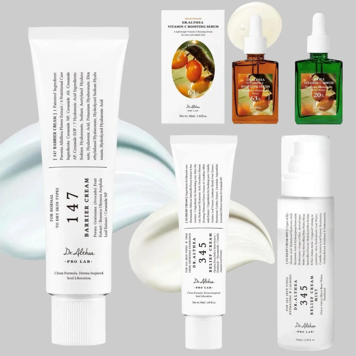 Dr. Althea 345 Relief Cream Mist 147 Gesichtsbarriere-Reparaturcreme Vitamin C Hautaufhellende Essenz Koreanische Original-Hautpflege