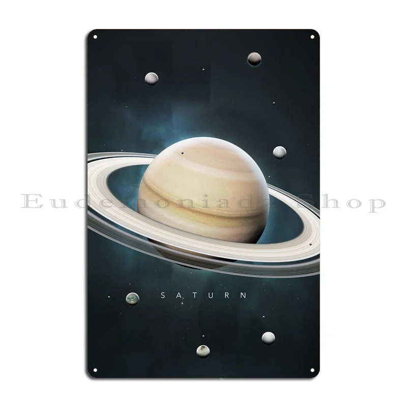 A Portrait Of The Solar System: Saturn Metal Signs Club Living Room Personalized Cinema Rusty Tin Sign Poster