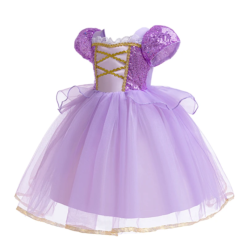 Girls Princess Dress Up, Fairytale Princess Rapunzel Long Hair Cosplay Skirts, Pretty Skirt with Brilliant Sparkle Hemline, Attr