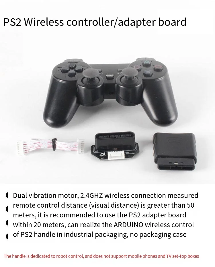 2,4g kabelloser Gamepad-Joystick für ps2-Controller mit Empfänger Dualshock-Gaming-Freude für Arduino-Roboter-DIY-Kit Programmier bares Kit – Detail 14