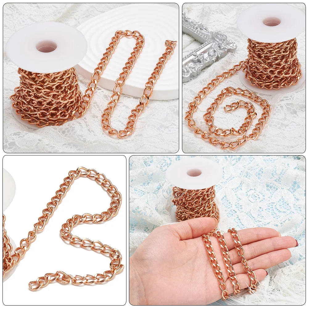 

1 Roll Jewelry Making Chains Diy Crossbody Bag Handbag Necklace Pendant Chain Craft Accessory Aluminum Chain Spool For Bracelet