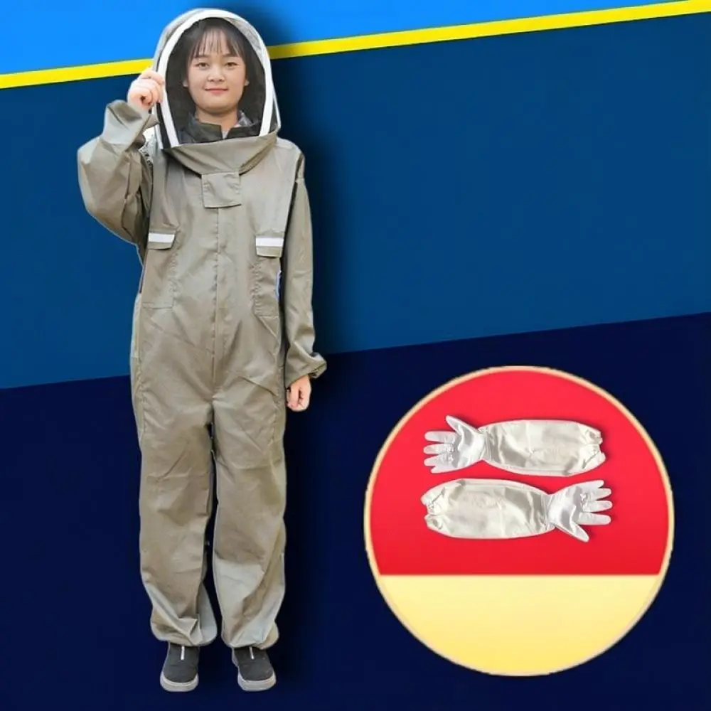 Anti Bee Protective Uniform Full Body Beekeeping Suit With Veil Breathable Gear For Apiary Farm Safety