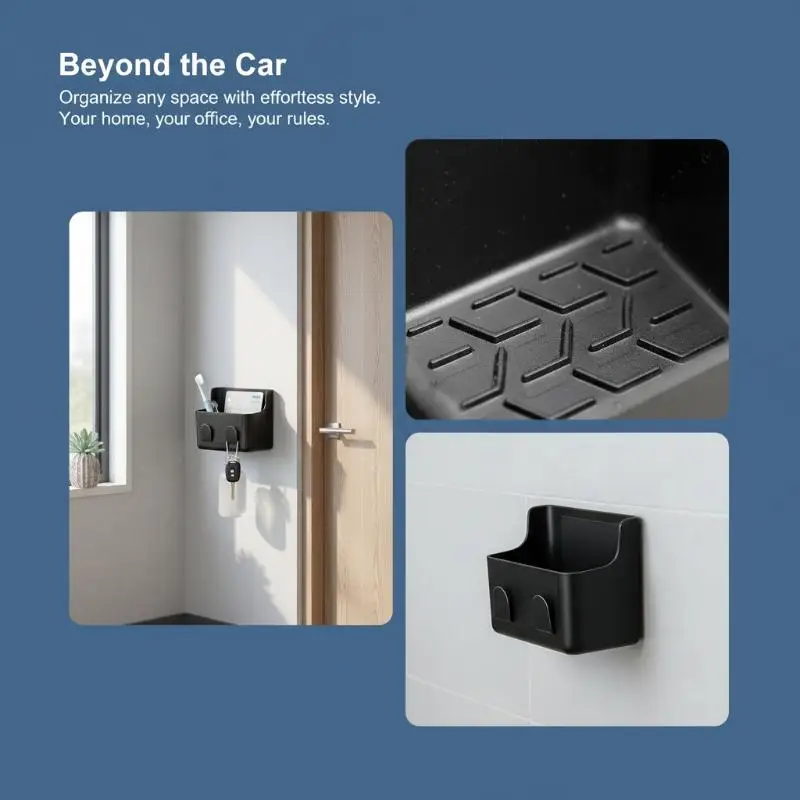 1Pc Car Multifunctional Storage Box Adhesive Holder for Small Accessories in Dashboard Convenient Storage