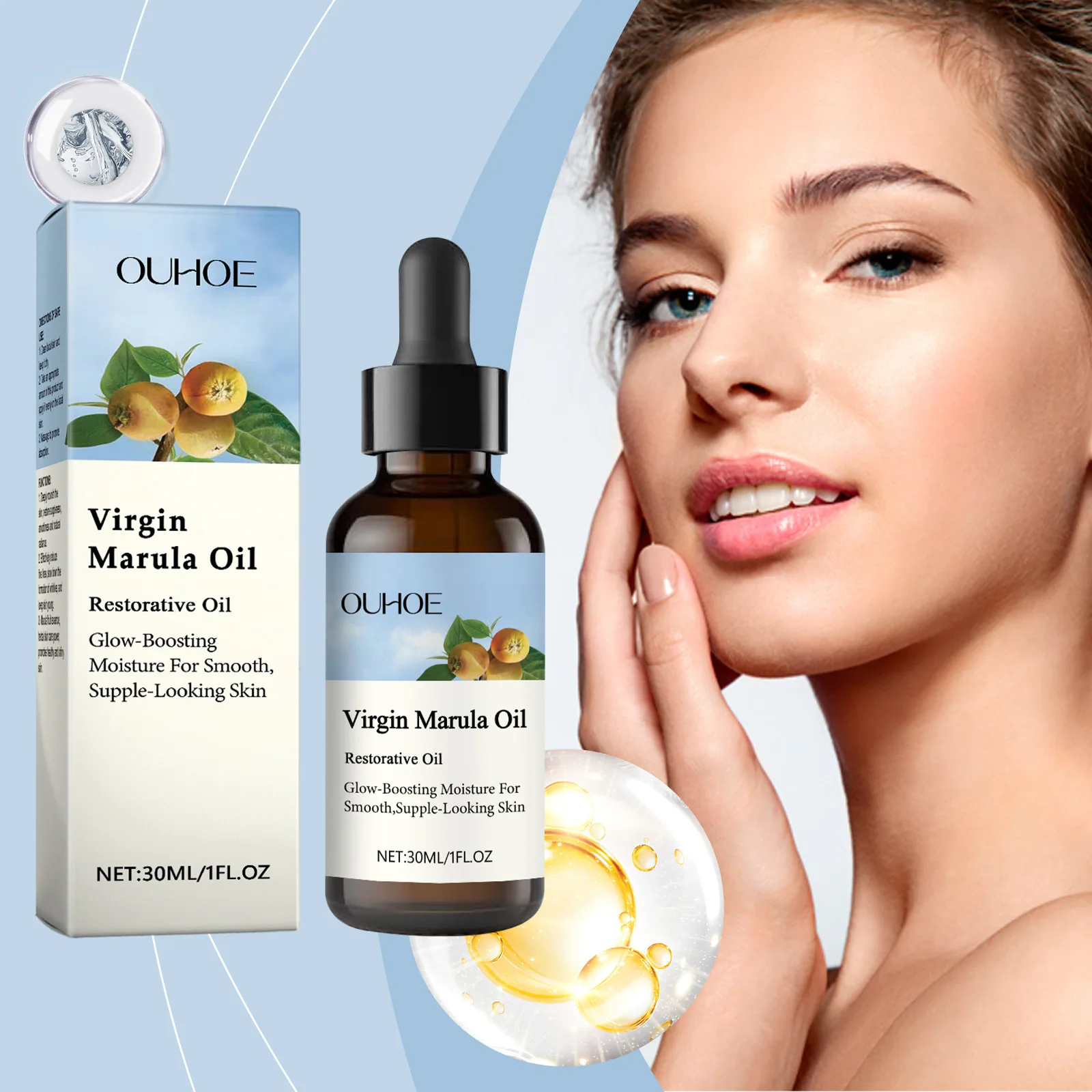 

Marula Fruit Skin Care Oil Gentle Care Facial Hydrating Moisturizing Facial Firming Essential Oil Improve and Reduce Fine Lines