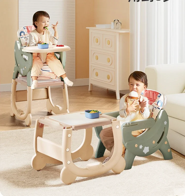 Multifunctional baby dining chair Baby dining chairs and tables are safe for children to eat at home.