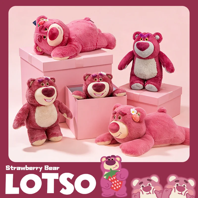 

Мягкая плюшевая игрушка Disney Toy Story Losto 20 30 40 50 60 80 см, мультяшный милый плюшевый медведь-клубничка, кукла, подарок на день рождения для ребенка