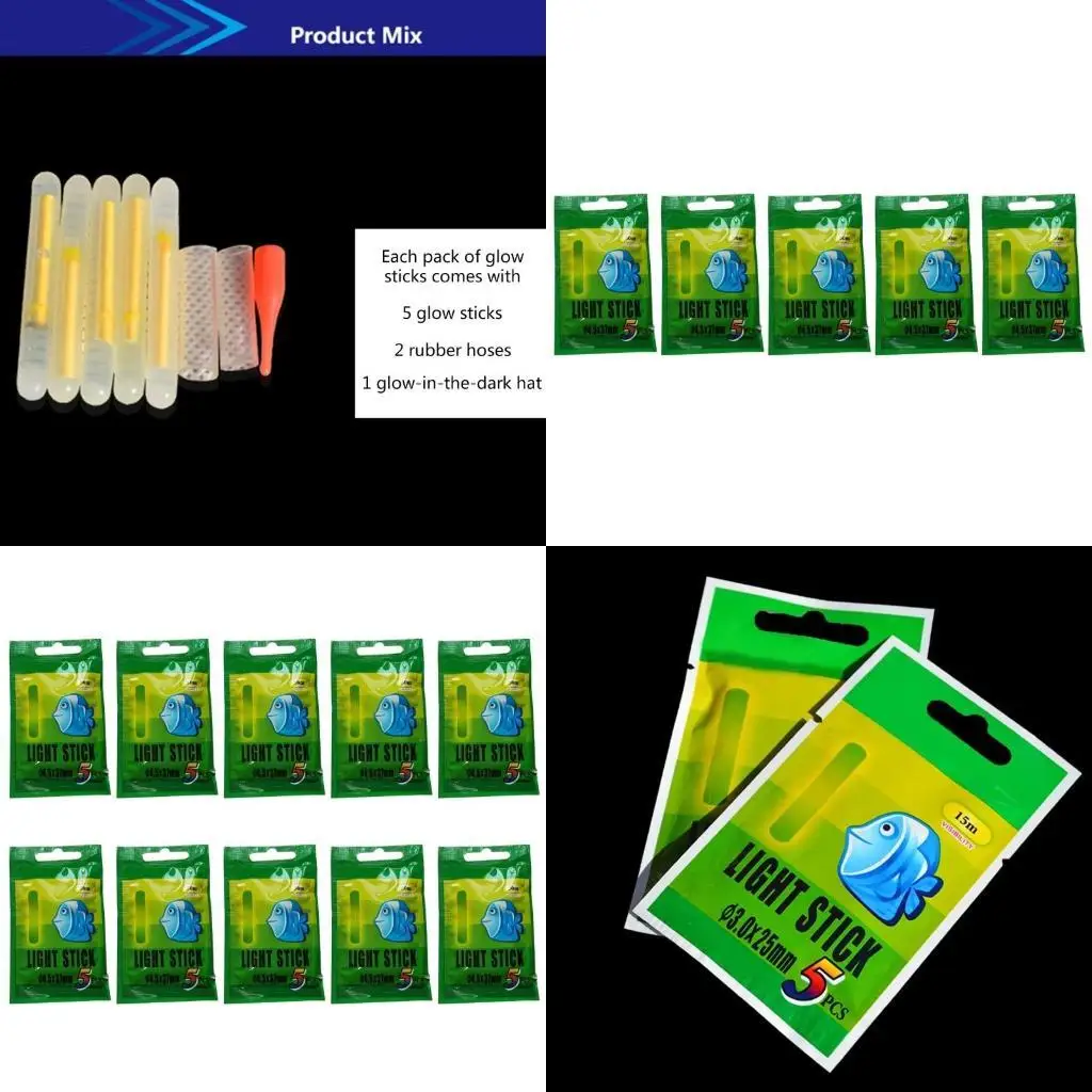 

Y1UC Fishing Glow Sticks Night Fishing Green Fluorescent Light Lure-Fishing-Parts