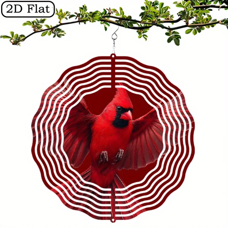 CIFbuy 2D Metal Wind Chimes Christmas Halloween Dia De Los Muertos Spinning Ornament Cardinal Outdoor Garden Patio Decor Gift