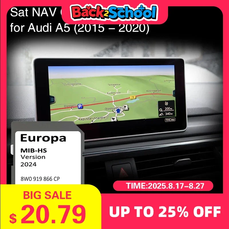 

SD Card Europe 2024 map for Audi A5 2015-2020 Vehicle Navigation MIB-HS MHS2 System Sat Nav 16GB 8W0 919 866 CP