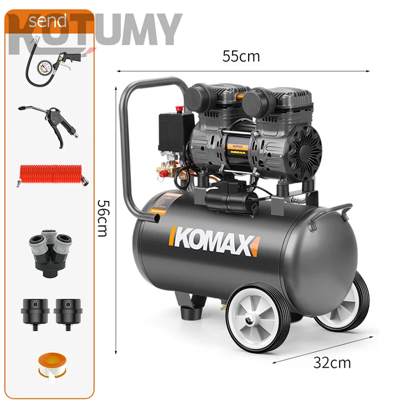 TLF 30L Silent Air Compressor 1490W Quiet Oil-free Portable Air Pump for Home Repair Tire Inflation Whisper Compressor