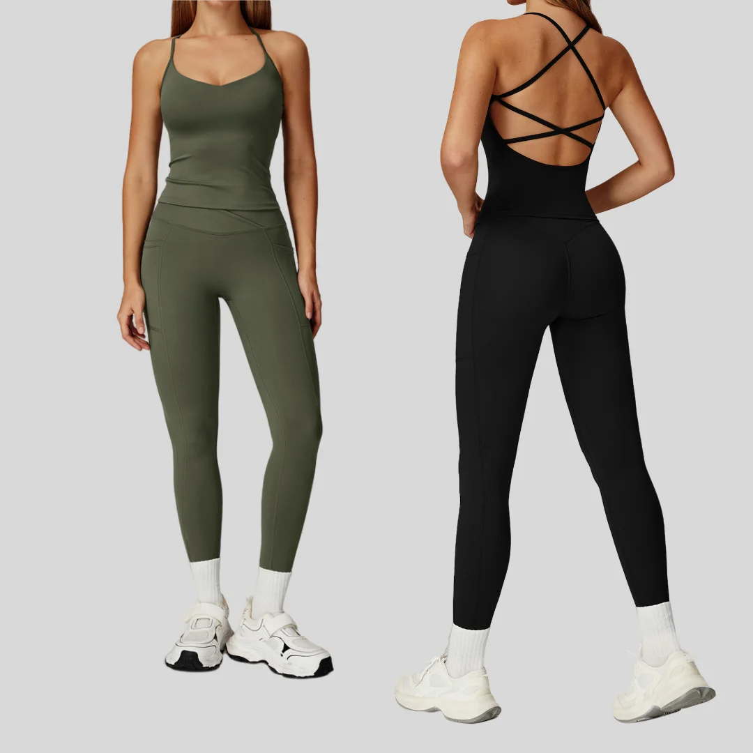 

Yoga Set Sports Fitness High Waist Peach Hip Quick Dry Shorts Backless Bra Yoga Suit Outdoor Running Leggings Sportswear