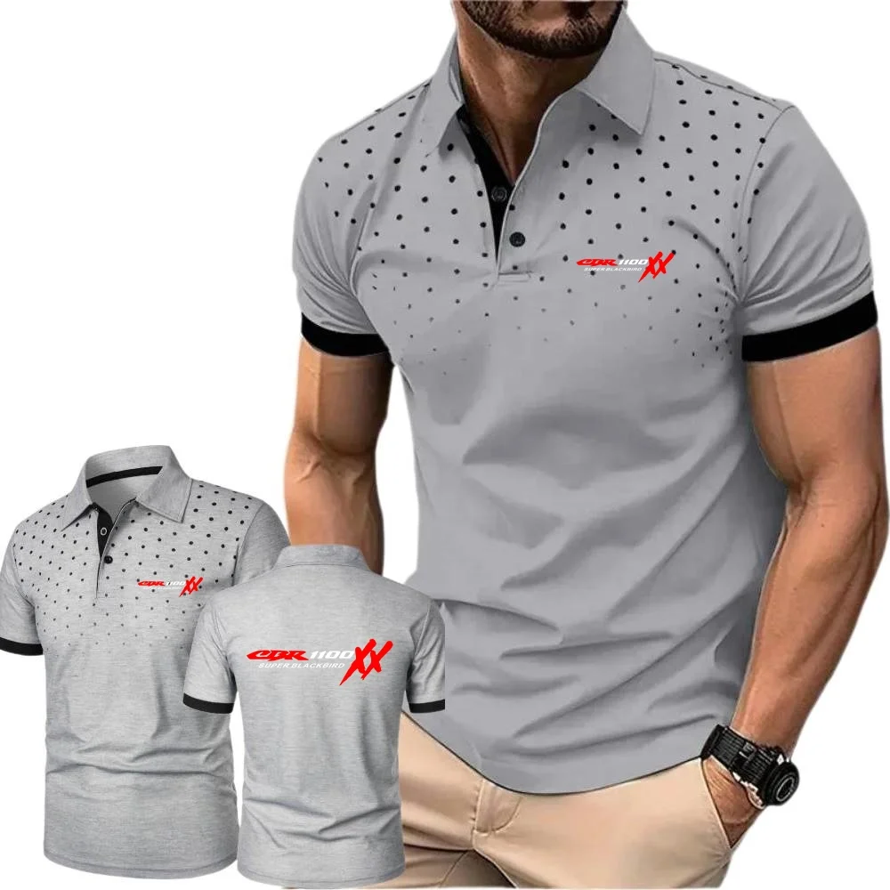 Summer Men's Polo Shirt CBR 1100XX Super Blackbird Men Short Sleeved Tshirt Breathable Tennis Tee Shirts Moisture-Wicking Jersey