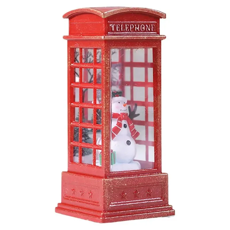 

Christmas Desktop Decorations luminated Telephone Booths Christmas Lights Telephone Booths Wind Lights Crystal Lights Gifts