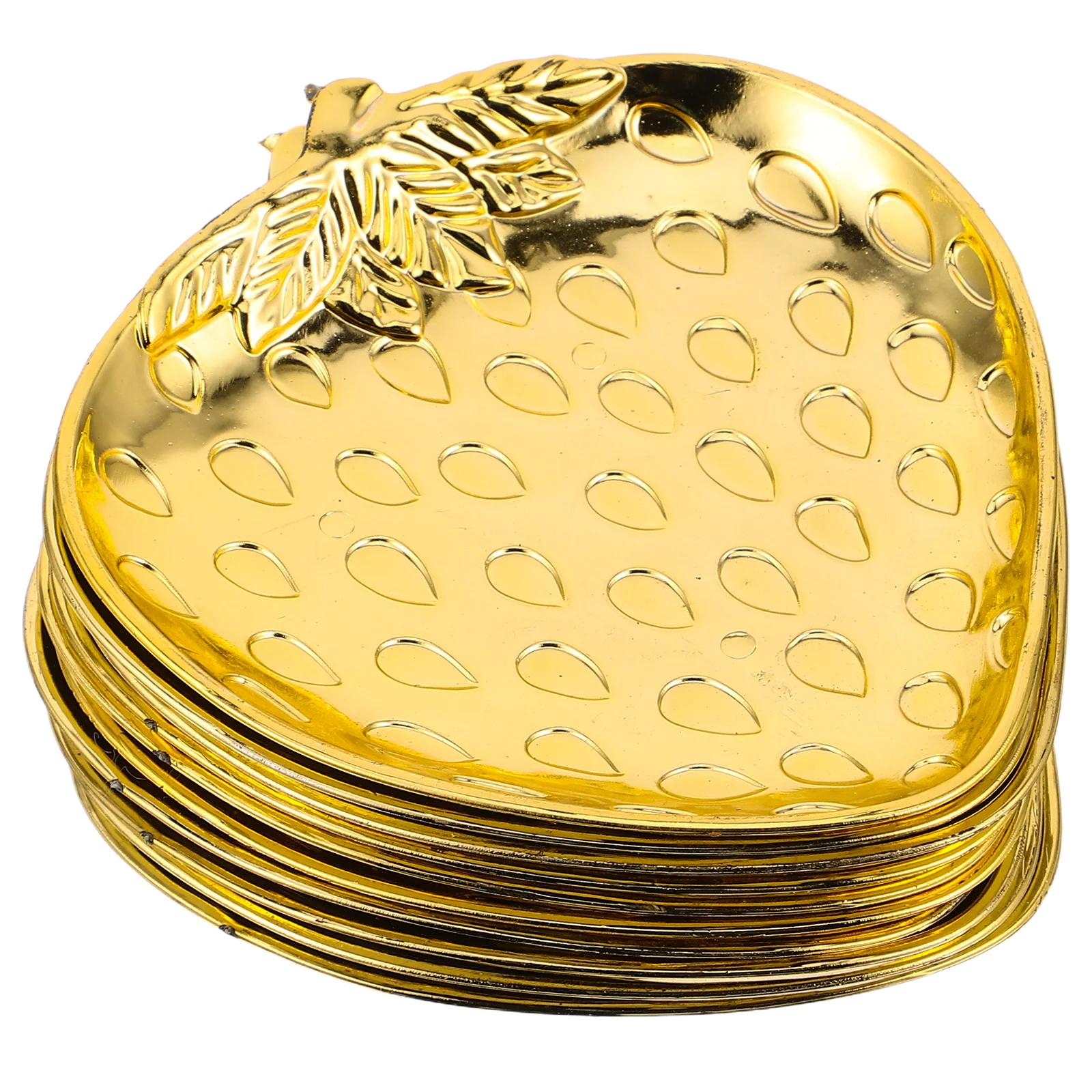 

10Pcs Elegant Gold Cake Plates Strawberry Shape Dessert Tray Wedding Party Hotel Snack Platter Dessert Plates Strawberry Tray