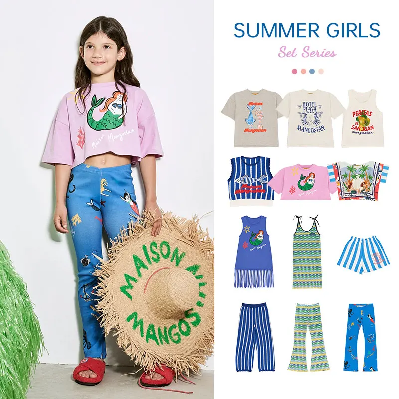 

NEW 2024 Summer New Children's T-shirt Girls Boy Instagraph Style Round Collar Cute Print Short-sleeved Leggings Shorts Sets