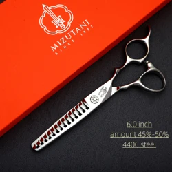 MIZUTANI 6.0 inch Professional thinning shears Hair cutting sissors barbershop tools 440c steel sissors