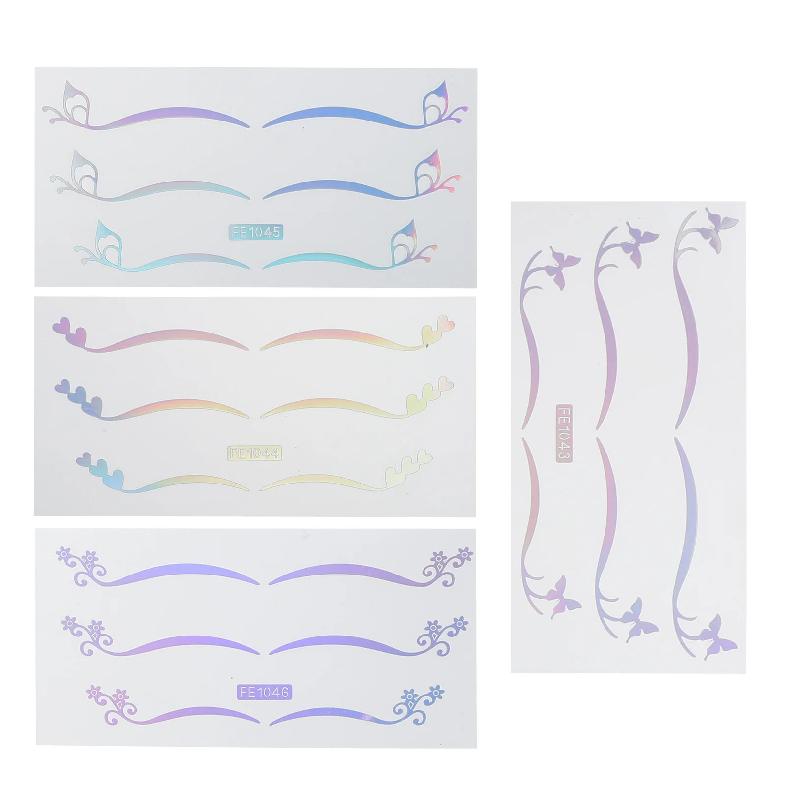 4 fogli adesivo olografico per doppia palpebra argento farfalla stella adesivo per trucco temporaneo decorazioni per occhi festival festa eyeliner