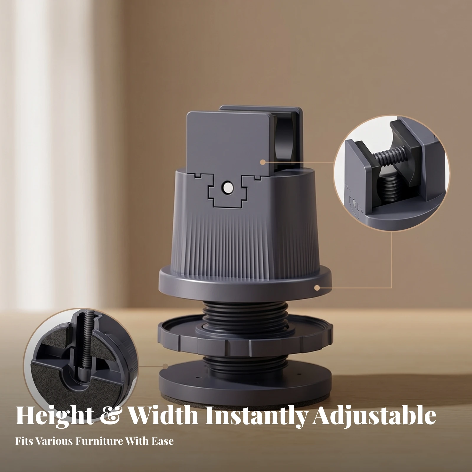 4 Pieces Adjustable Leg Riser Leveling Furniture Leg Riser Scratch Protection Easy Installation