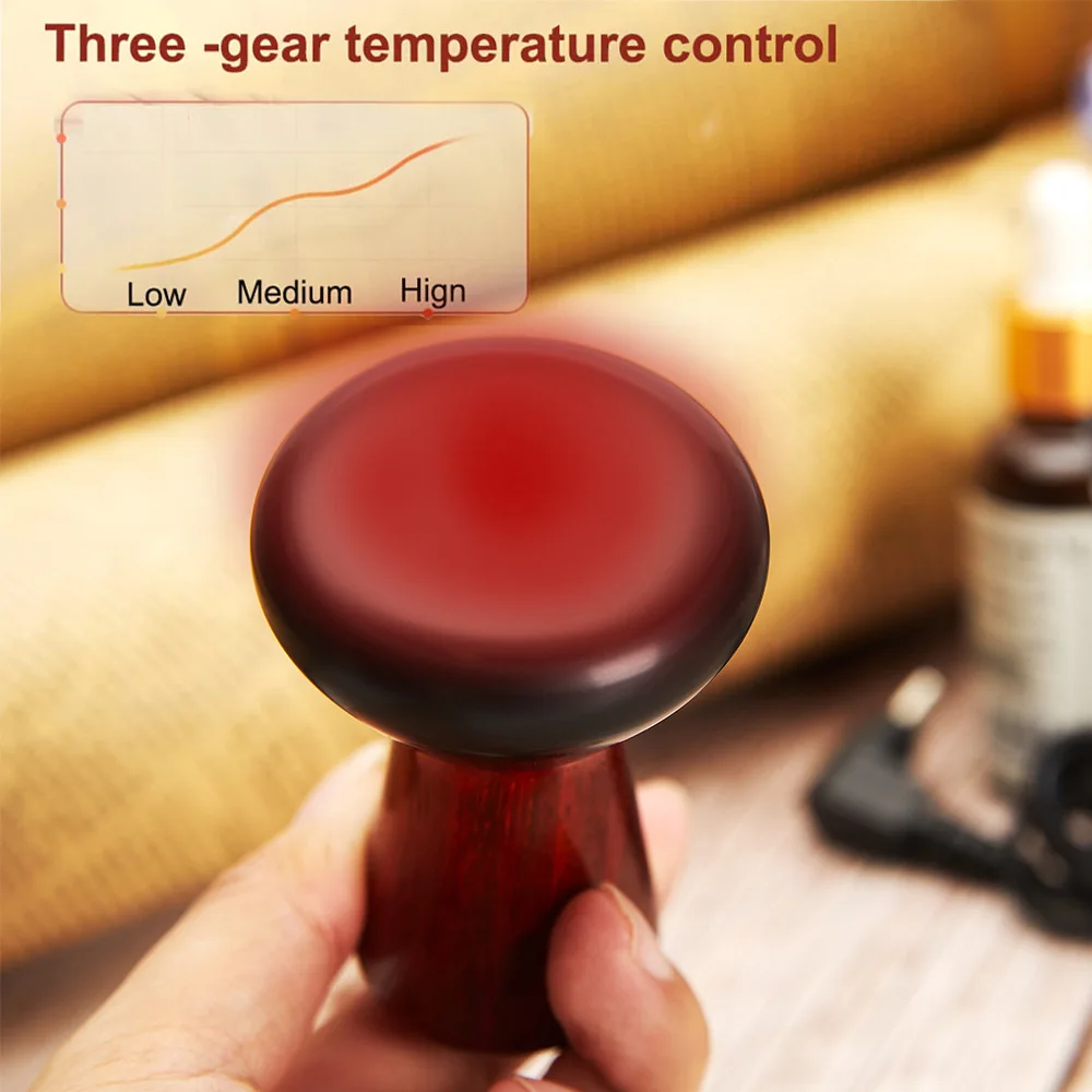 Strumento viso riscaldante Bian Stone, massaggiatore V-Lift con Gua Sha caldo, snellente e rilassamento riutilizzabili