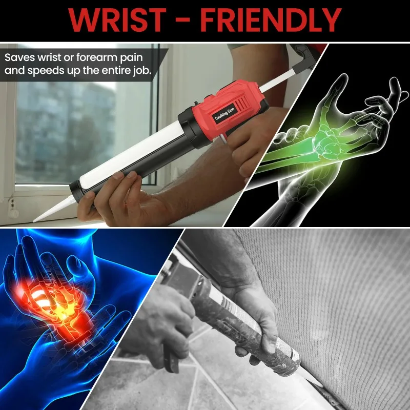 

【Premium】Electric Ice Glass Glass Caulking 4 Speeds Adjustable Wireless Doors and Windows Filling Sewing Tool Lithium Batt