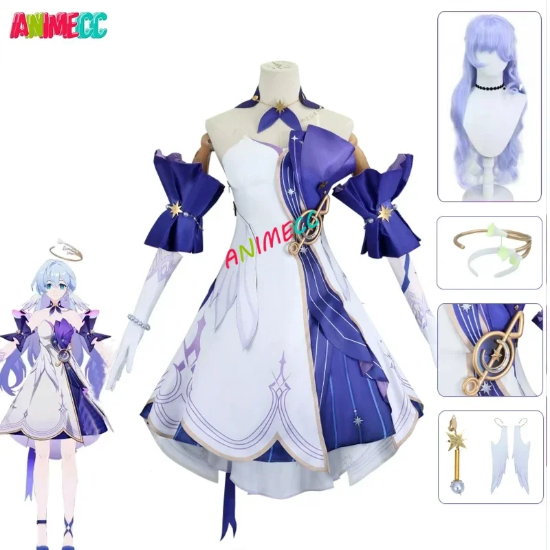 ANIMECC in Stock XS-2XL Robin Honkai Star Rail Cosplay Costume Wig Shoes Anime Game Halloween Party Outfits for Women