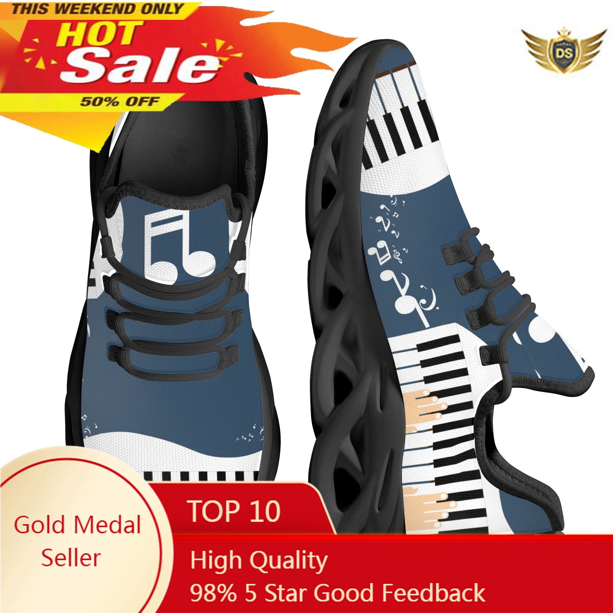 

Cool Piano Keyboard Music Lover High Quality Fashionable Breathable Neutral Mesh Shoes Customized Men Sneaker