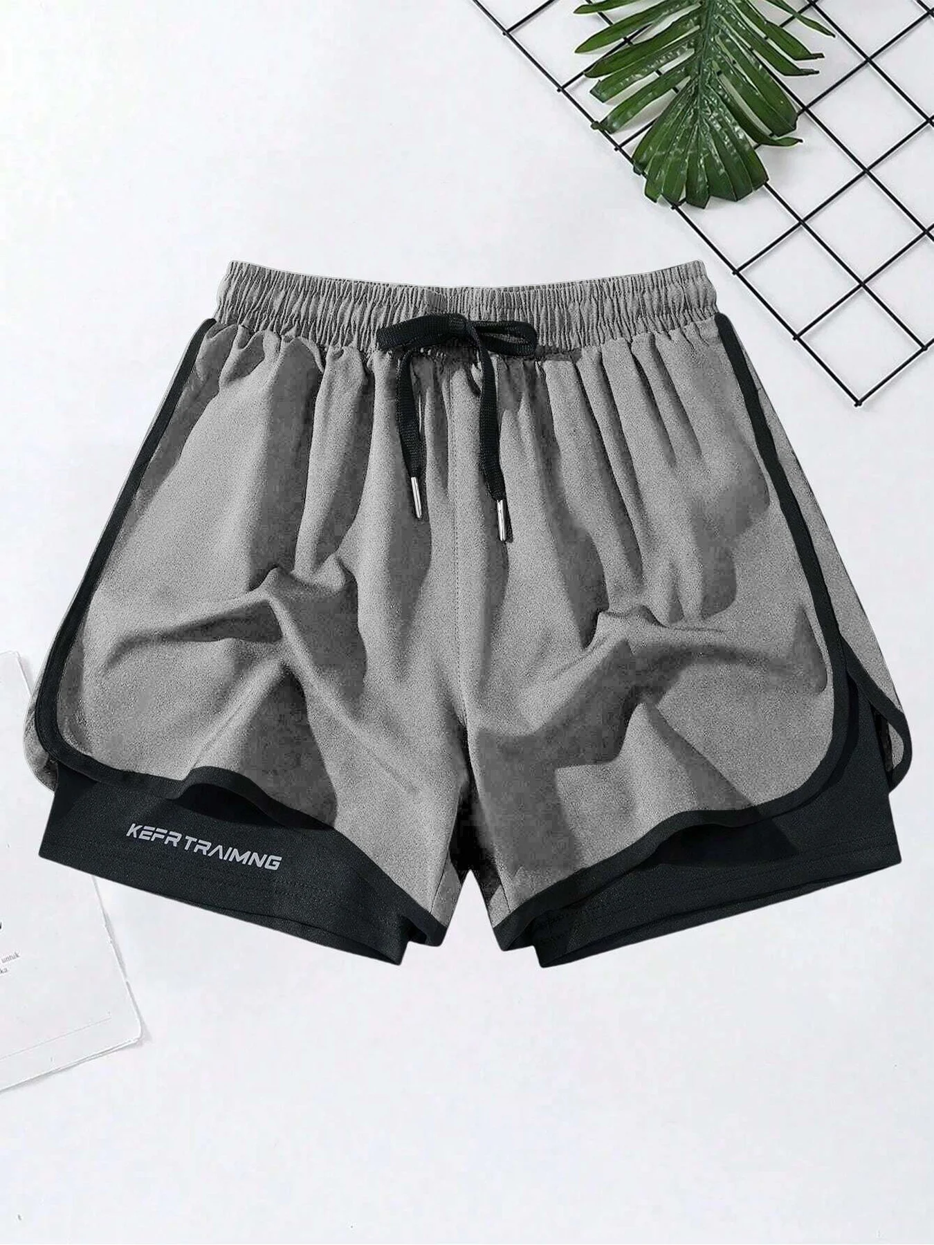 Fake two summer sports shorts, men's and women's fast drying three minute running training inner shorts