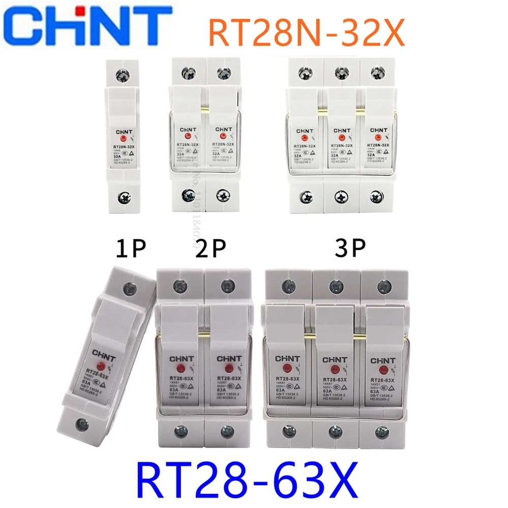 CHINT Fuse Base Holder Core RT28N-32X RT28-63X RO15 RO16 16A 20A 25A 32A 40A 50A 63A Resistor Fuse Holder