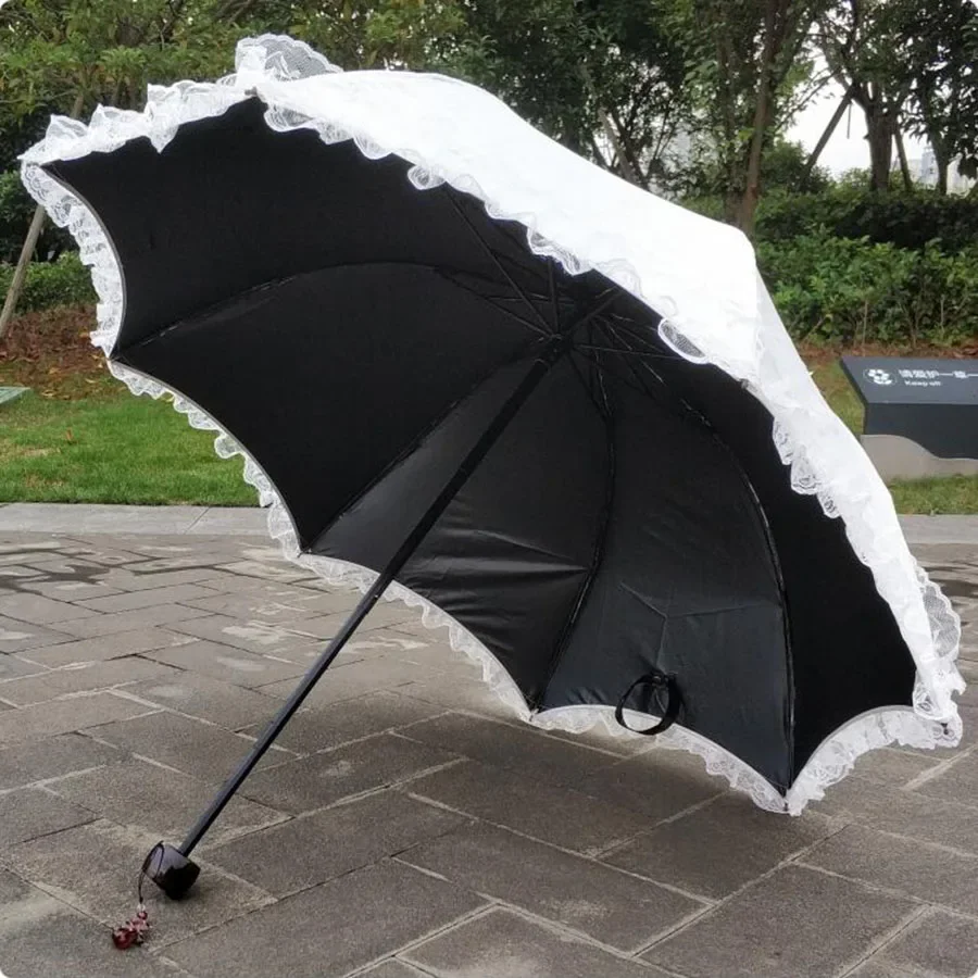 

Girls Umbrella Parasol Garden Outdoor Wedding White Umbrella Visor Chinese Vintage Uv Protection Quality Ombrello Umbrellas