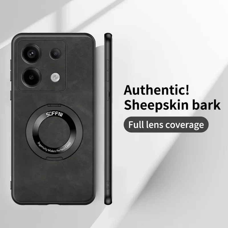 

Магнитный чехол с кольцом-держателем для телефона Xiaomi Redmi Note 14 13 K70 K60 Ultra Pro Plus K70E K60E, защитный чехол из искусственной кожи