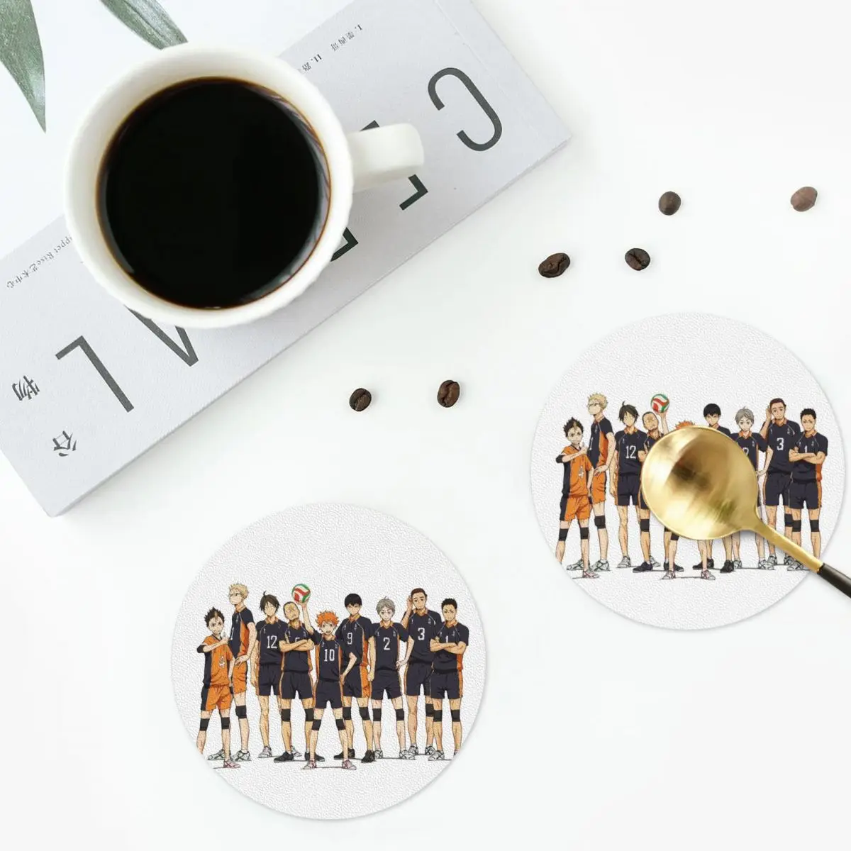 

Хайкю! !- Подставки Karasuno, кухонные салфетки, нескользящие изоляционные коврики для чашек, кофейных ковриков для декора, домашняя посуда, подушечки, набор из 4 шт.