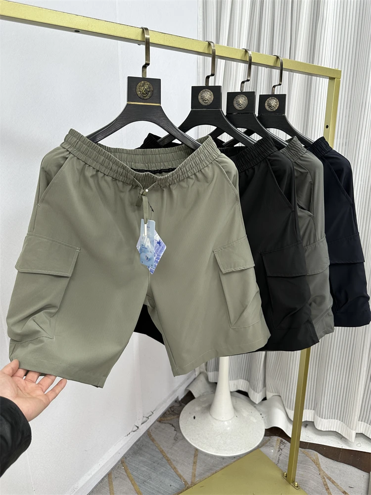 

Ice Silk Cool Feeling Qui Dry Breathable Men's Outdoor Sports Casual Multi ket Workwear orts Five Parts Pants