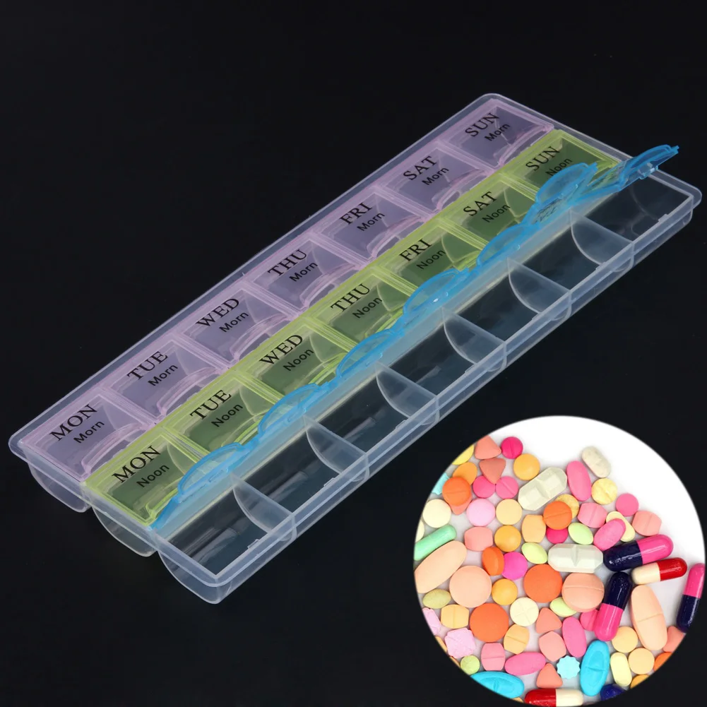 

Portable Pill Box Storage Dispenser 7 Days Pill Case Mini Weekly Tablet Pill Medicine Box Holder Storage Pill Organizer