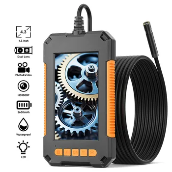 HD1080P Industriële endoscoopcamera 4,3 '' scherm Enkele dubbele lens Pijpinspectie Borescope Waterdichte LED's 2600 mAh Video opnemen