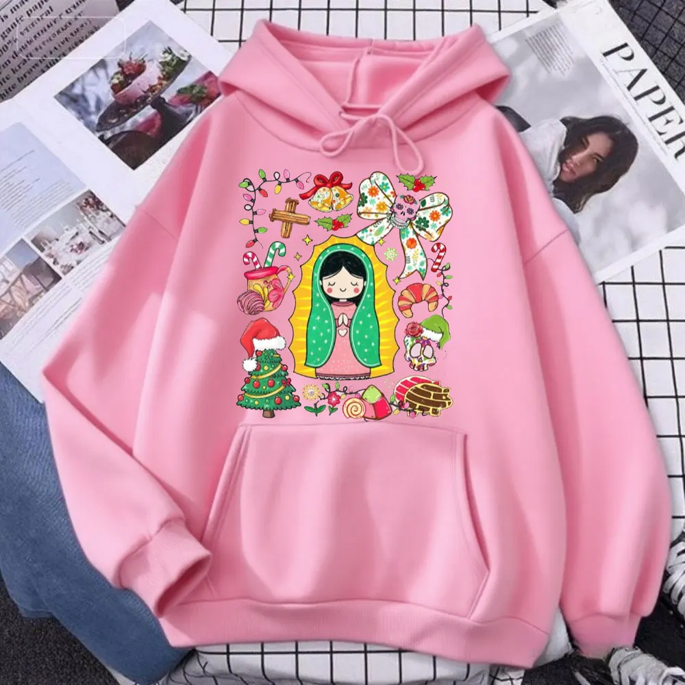 É abuelita e pan dulce temporada moletom com capuz roupas de inverno feminino design de natal mexicano tis a temporada concha pulover