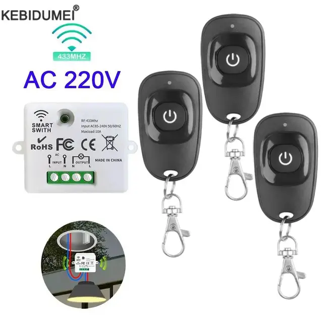 433Mhz uniwersalny bezprzewodowy pilot zdalnego sterowania przełącznik 110V 220V 10A przekaźnik Mini odbiornik pilot do domowej lampy Led