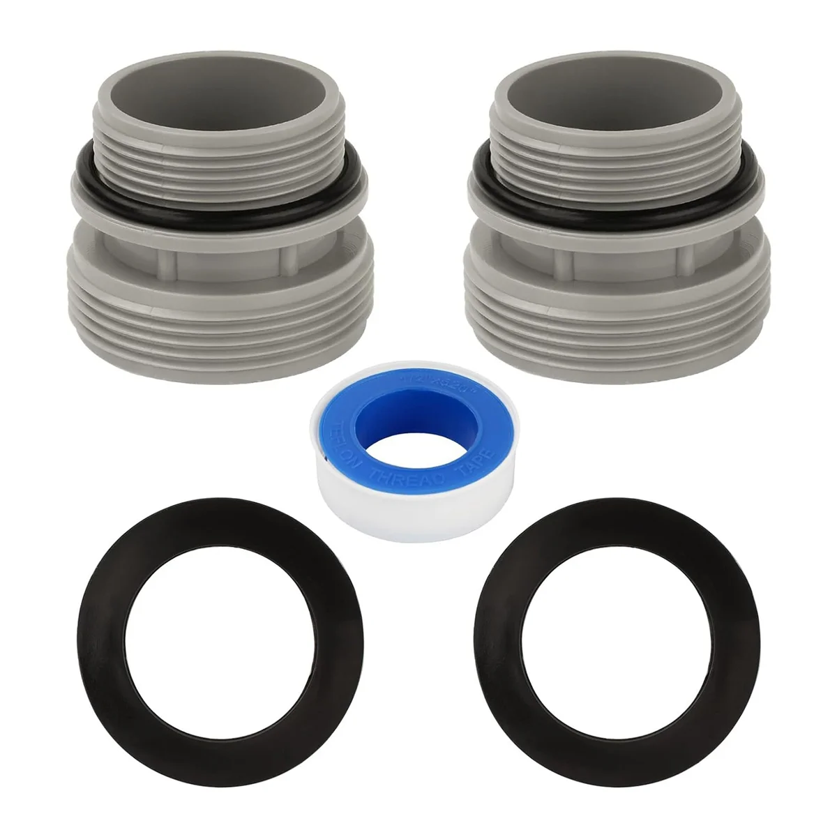 Pool Hose Adapter 1 1/4Inch to 1 1/2Inch, Converting Pool Pumps, Filters,Heat Pumps to 1 1/2 Inch Hose with Screw-on Nut