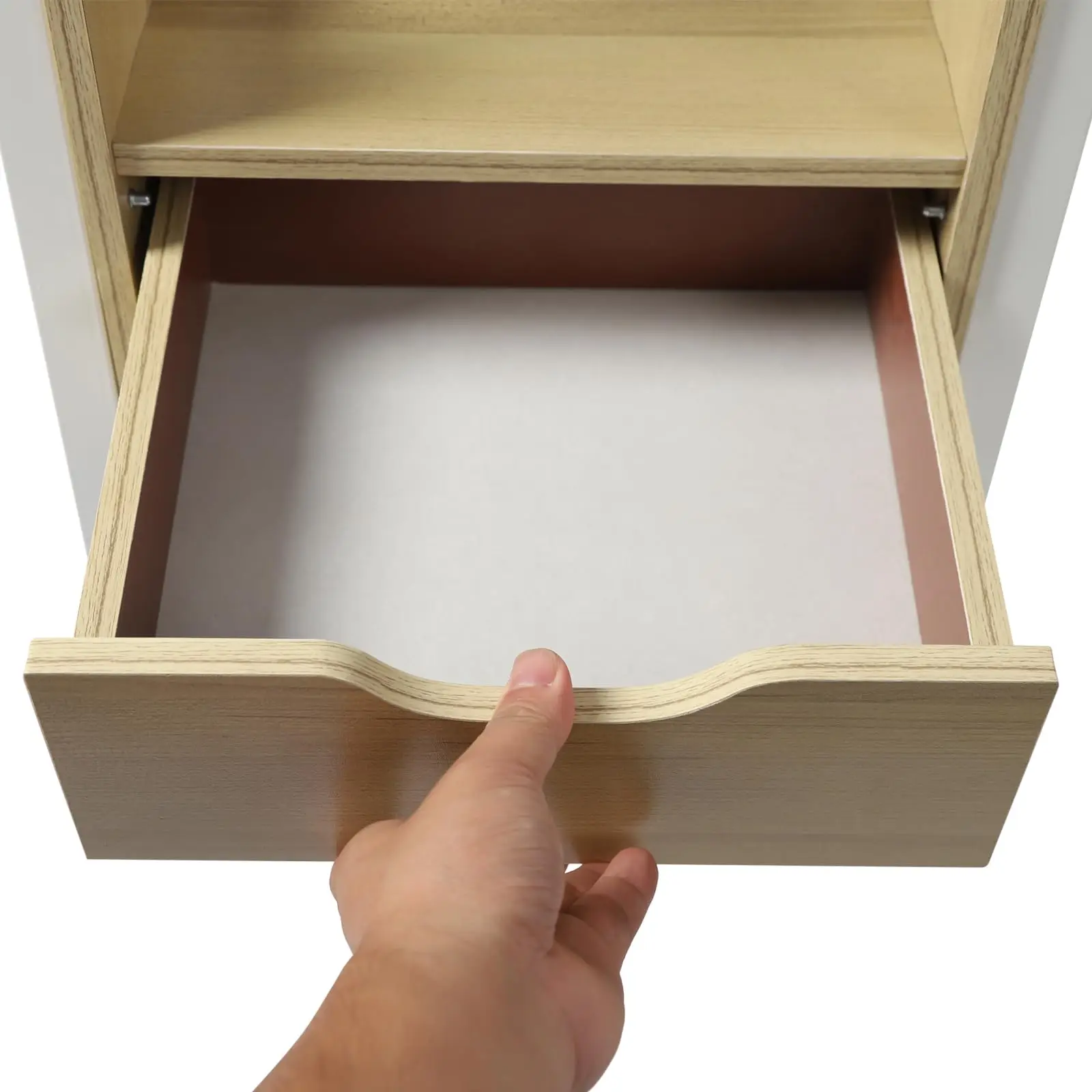 Freestanding Overbed Table with Drawers, Foldable over Bed Desk with Adjustable Height Bedroom Side Table with Wheels Mobile Com