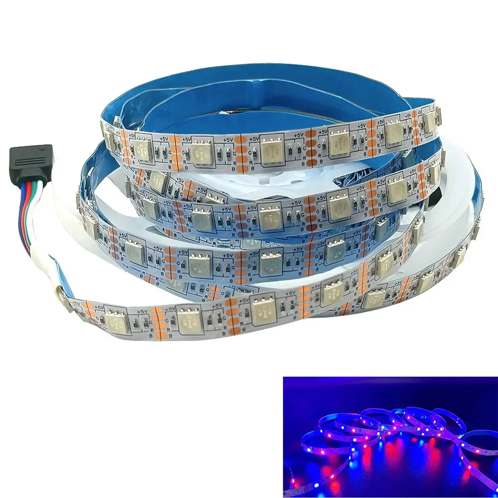 8MM Width DC 5V LED Strip 2835 60LEDs/m 1 LED Per Cut Flexible Tape IP20 No Waterproof Warm Natural Cool White 5M