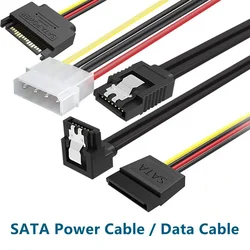 4 Pin IDE Molex to 2 Sata/SATA 15Pin To 2 SATA 15 Pin /SATA 15 Pin to Molex IDE 4 Pin Power HDD Splitter Connector Cable for PC
