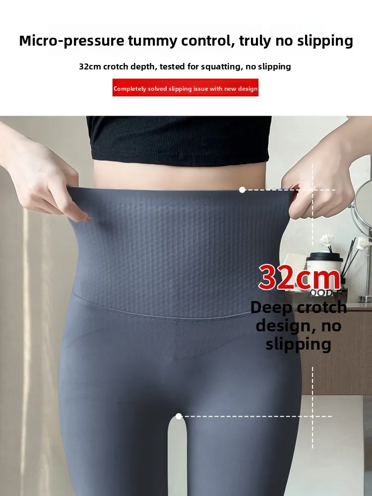 بنطلون يوجا نسائي ضيق بنمط خلية النحل، رقيق للربيع والخريف، بنطلون ضيق للتمارين الرياضية، بنطلون بطول ثلاثة أرباع