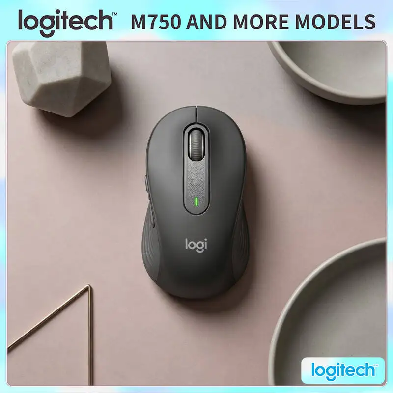

Ergonomic M750 Silent Mouse - Soft Rubber Side Grips, Bluetooth/2.4G Modes, 24-Month Battery, Office Tool