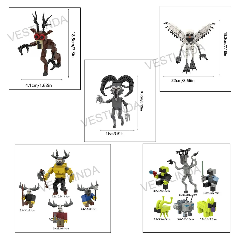 Horror Forest 99 Night Series Building Blocks Forest Deer Owl Assembly Fun Toys Casual Puzzle Desktop Decoration Halloween Gift view 6