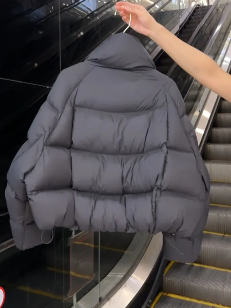 Coreano Sle Or Bla Feminino para baixo Jaet 2024 Inverno Faionable High-End Cact Tamanho Casacos Commute Sle Poliéster...