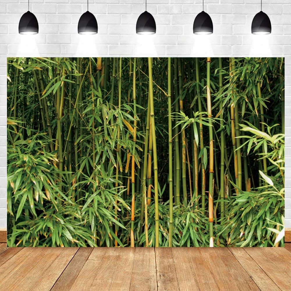 Spring Bamboo Forest Photography Backdrop Green Natural Scene Baby Shower Birthday Wedding Party Decor Photo Background Studio